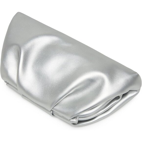 🆕Women's Silver Soft PU Leather Clutch Purse Elegant Formal Evening Bag - Picture 4 of 9